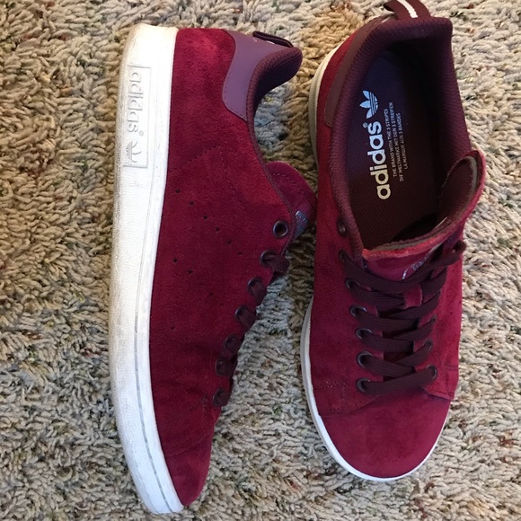 ADIDAS Stan Smith Burgundy Suede - Size 6.5 - Picture 5 of 6